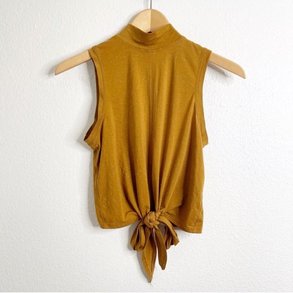 lululemon athletica Tops - Lululemon Athletica Mustard Front Tie Tank Top Size 4